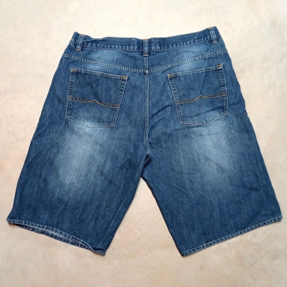 Avirex Denim Shorts Fits 42 Wide Leg Baggy Y2K Skater Long Inseam - Picture 2 of 6